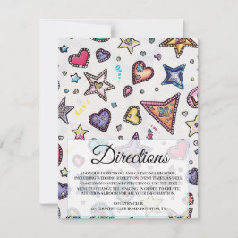 Love & Crystal Wedding Directions Insert Card Kaart