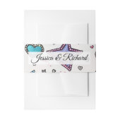 Love & Crystal Wedding Invitation Belly Bands  Uitnodigingen Wikkel (Voorkant Voorbeeld)