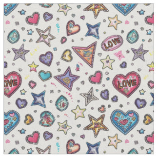 Love & Crystals | Crystal Hearts Naadloos Patroon Stof
