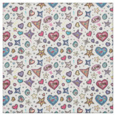 Love & Crystals | Crystal Hearts Seamless Pattern  Stof (Swatch)