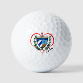 Love Cuba Golf Balls, Cuban flag, Heart Golfballen (Voorkant)