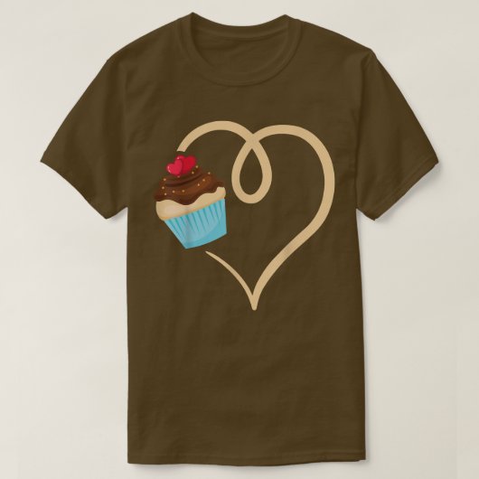 Love Cupcake Baking Baker Cupcake Koken Novelty T-shirt (Design voorkant)