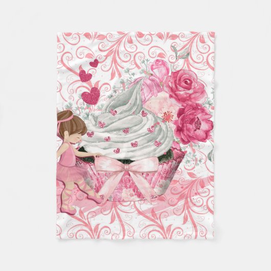 Love Cupcake Fleece Deken (Voorkant)