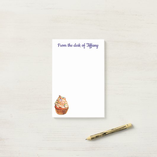 Love Cupcakes met Sprinkles - Bakkerij Cupcake Post-it® Notes (Op bureau)