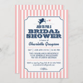 Love Cupid Invitation in Navy Blue and Pink Kaart (Voorkant / Achterkant)