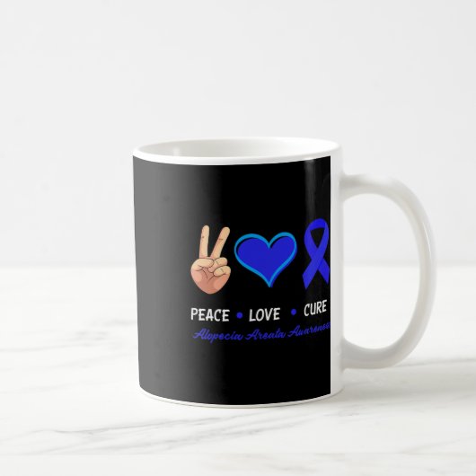 Love Cure Alopecia Areata Awareness Koffiemok (Rechts)