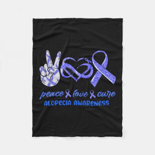 Love Cure Alopecia Bewustzijn Fleece Deken (Voorkant)