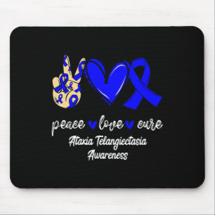 Love Cure Ataxia Telangiectasia Blue Ribbon Aware Muismat
