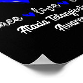 Love Cure Ataxia Telangiectasia Blue Ribbon Aware Poster (Hoek)