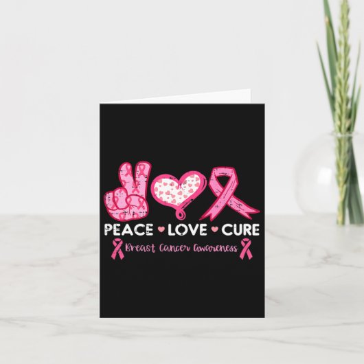 Love Cure Borstkanker Bewustzijn Fight Survivor Kaart (Voorkant)