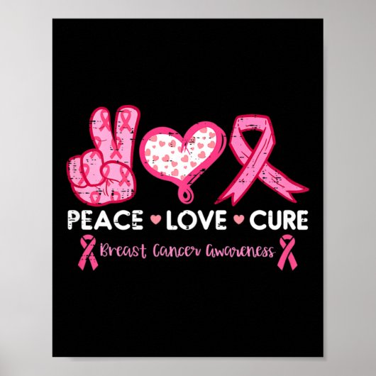 Love Cure Borstkanker Bewustzijn Fight Survivor Poster (Voorkant)