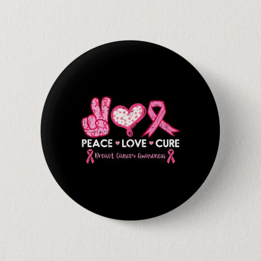 Love Cure Borstkanker Bewustzijn Fight Survivor Ronde Button 5,7 Cm (Voorkant)