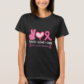 Love Cure Borstkanker Bewustzijn Fight Survivor T-shirt (Voorkant)