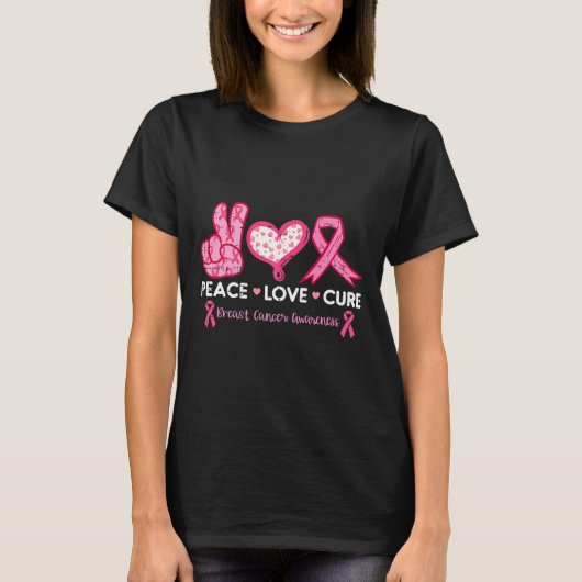 Love Cure Borstkanker Bewustzijn Fight Survivor T-shirt (Voorkant)