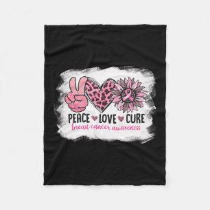 Love Cure Borstkanker Bewustzijn Roze Lint Fleece Deken