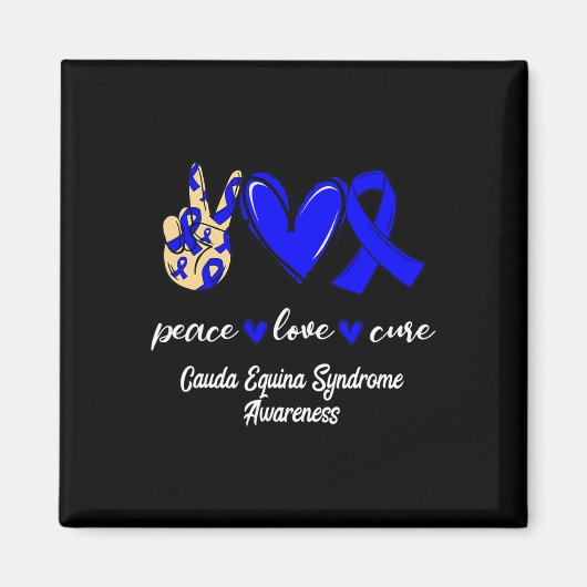 Love Cure Cauda Equina Syndroom Blauw bewustzijn Magneet (Voorkant)