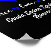 Love Cure Cauda Equina Syndroom Blauw bewustzijn Poster (Hoek)