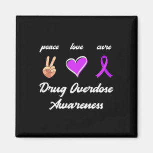 Love Cure Drug Paarse Lint Overdosis Awareness Magneet