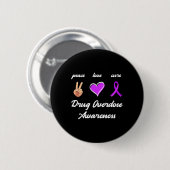 Love Cure Drug Paarse Lint Overdosis Awareness Ronde Button 5,7 Cm (Voorkant /achterkant)