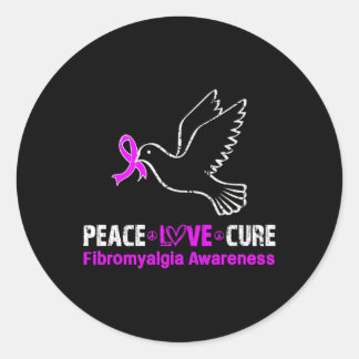 Love Cure Fibromyalgie Bewustzijn 1 Ronde Sticker