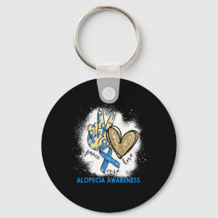 Love Cure gebleekte alopecia bewustzijn Sleutelhanger