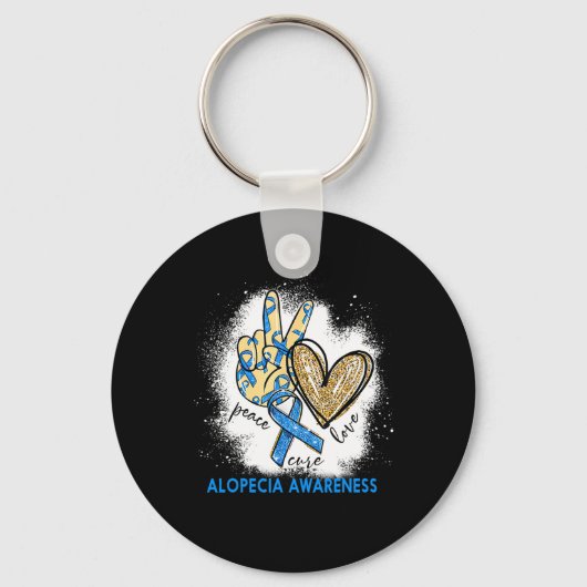 Love Cure gebleekte alopecia bewustzijn Sleutelhanger (Voorkant)