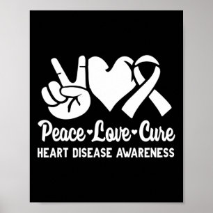 Love Cure Go Red American Heart Disease Bewustzijn Poster