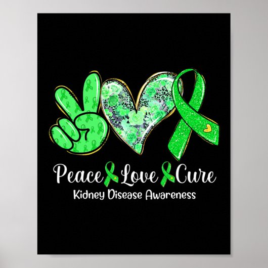 Love Cure Groene Linten Nierziekte Bewustzijn GI Poster (Voorkant)