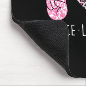 Love Cure Hart Roze Lint Borstkanker Awarenes Muismat (Hoek)