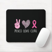 Love Cure Hart Roze Lint Borstkanker Awarenes Muismat (Met muis)