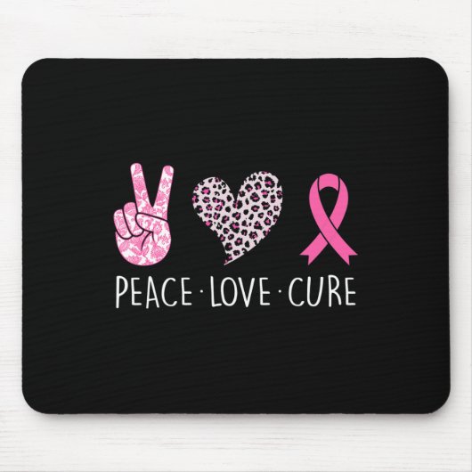Love Cure Hart Roze Lint Borstkanker Awarenes Muismat (Voorkant)