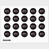 Love Cure Hart Roze Lint Borstkanker Awarenes Ronde Sticker (Vel)