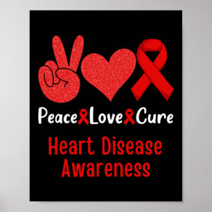 Love Cure Heart Disease Awareness Month Mannen Vro Poster