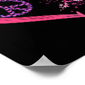 Love Cure Hearted Pink Ribbon Borstkanker Aware Poster (Hoek)