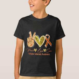 Love Cure Multiple Sclerosis Awareness Orange Ribb T-shirt