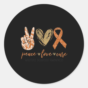 Love Cure Multiple Sclerosis Awareness Supporter Ronde Sticker