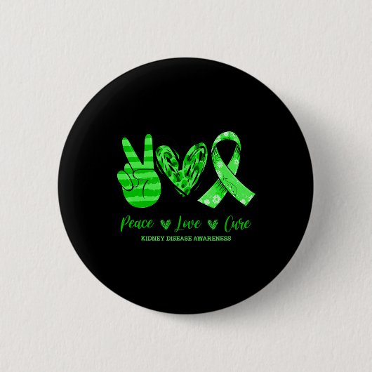 Love Cure Nierziekte Bewustzijn 3 Ronde Button 5,7 Cm (Voorkant)