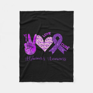 Love Cure Paarse Lint Alzheimerheimer's Bewustzijn Fleece Deken