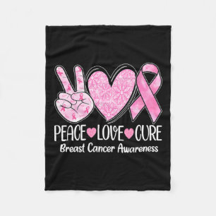 Love Cure Pink Ribbon Borstkanker Bewustzijn 1 Fleece Deken