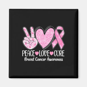 Love Cure Pink Ribbon Borstkanker Bewustzijn 1 Magneet