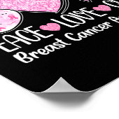 Love Cure Pink Ribbon Borstkanker Bewustzijn 1 Poster (Hoek)