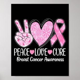 Love Cure Pink Ribbon Borstkanker Bewustzijn 1 Poster