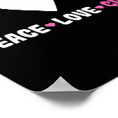 Love Cure Pink Ribbon Borstkanker Bewustzijn Poster (Hoek)