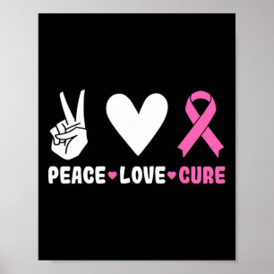 Love Cure Pink Ribbon Borstkanker Bewustzijn Poster