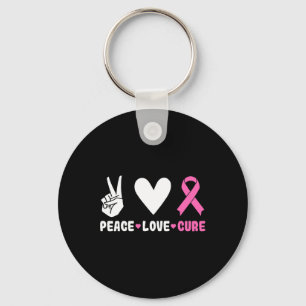 Love Cure Pink Ribbon Borstkanker Bewustzijn Sleutelhanger
