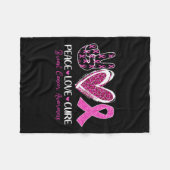 Love Cure Pink Ribbon Borstkanker Bewustzijn Vrouw Fleece Deken (Voorkant (Horizontaal))