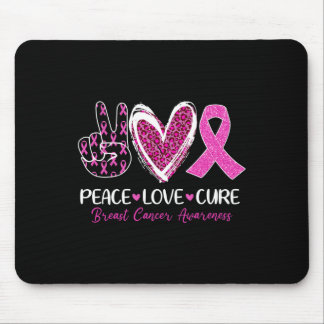 Love Cure Pink Ribbon Borstkanker Bewustzijn Vrouw Muismat