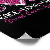 Love Cure Pink Ribbon Borstkanker Bewustzijn Vrouw Poster (Hoek)