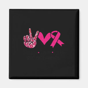 Love Cure Pink Ribbon Cancer Breast Awareness 3 Magneet