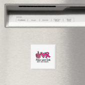 Love Cure Pink Ribbon Cancer Breast Awareness 3 Magneet (Insitu (Vaatwasser))